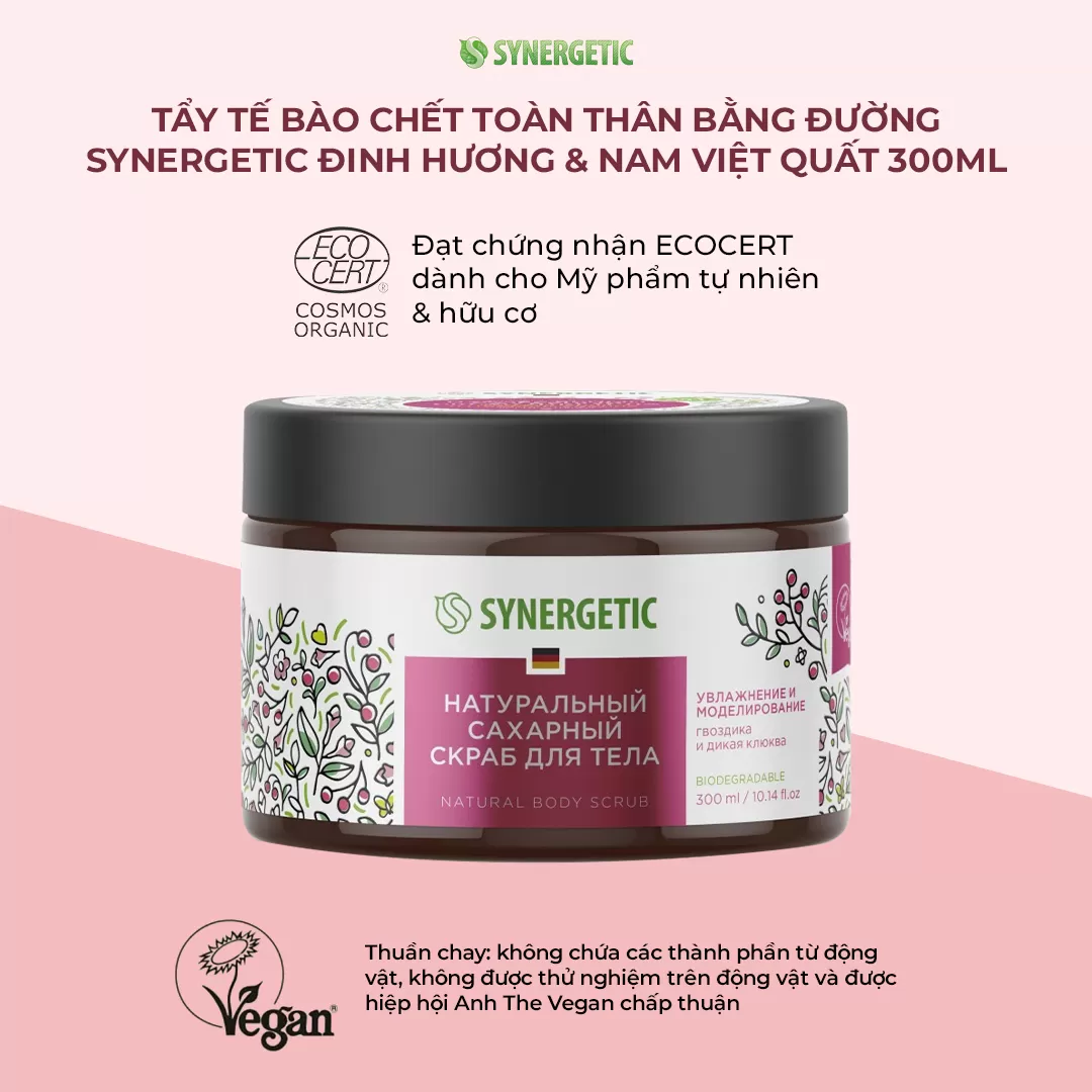 TẨY TẾ BÀO CHẾT TOÀN THÂN THUẦN CHAY SYNERGETIC TỪ ĐƯỜNG ĐINH HƯƠNG & NAM VIỆT QUẤT 300ML