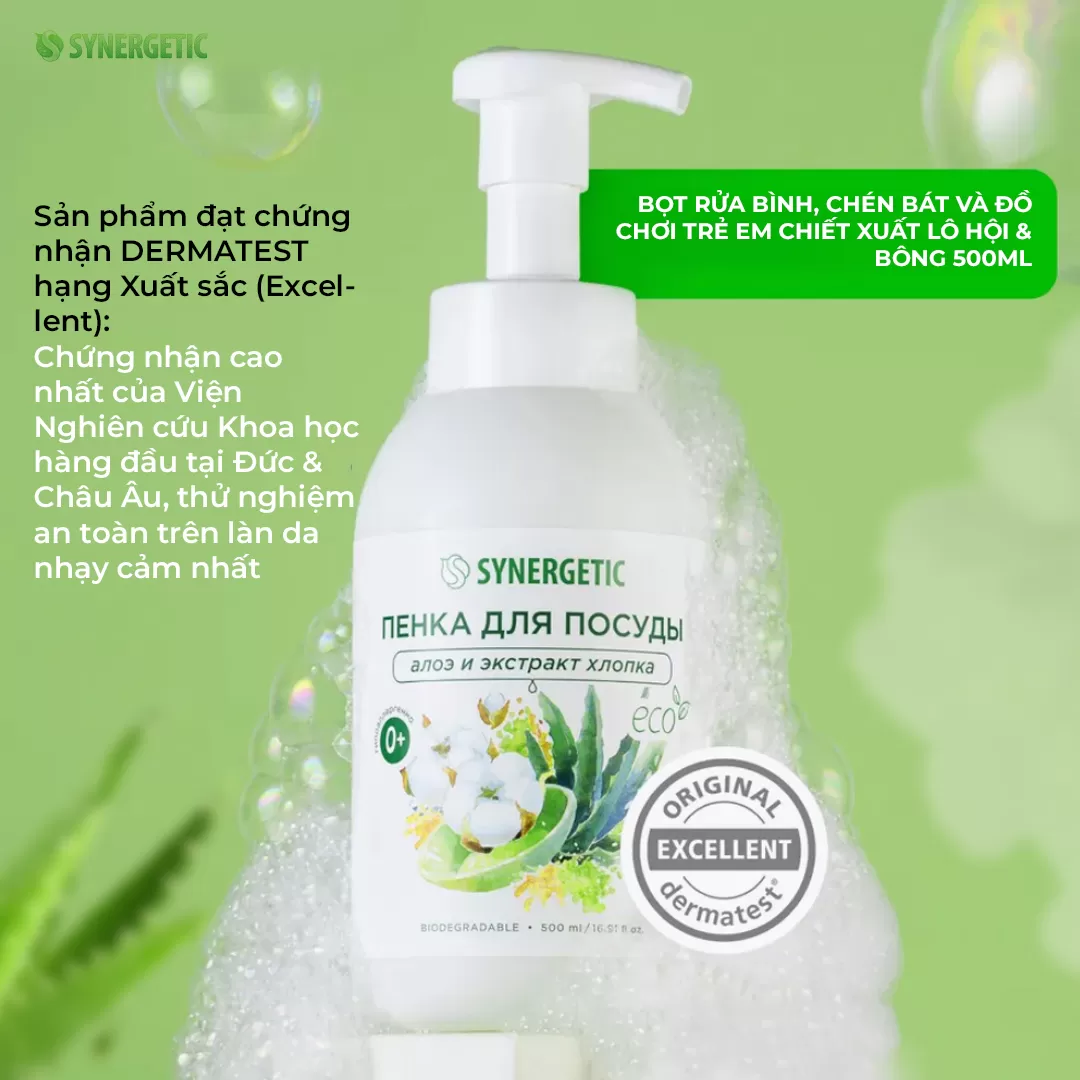 BỌT RỬA BÌNH, CHÉN BÁT VÀ ĐỒ CHƠI TRẺ EM CHIẾT XUẤT TỪ LÔ HỘI VÀ BÔNG - 500ML